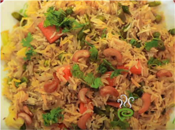 Vegetable Biryani Dish_ Closeup