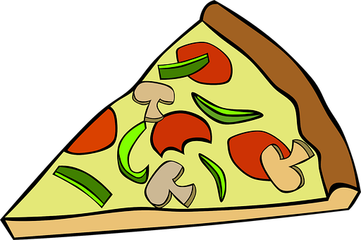 Vegetable Pizza Slice Cartoon