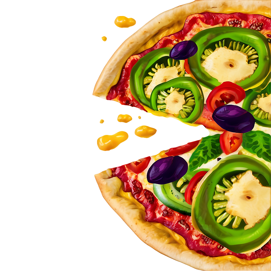 Veggie Pizza Cartoon Png Mof35