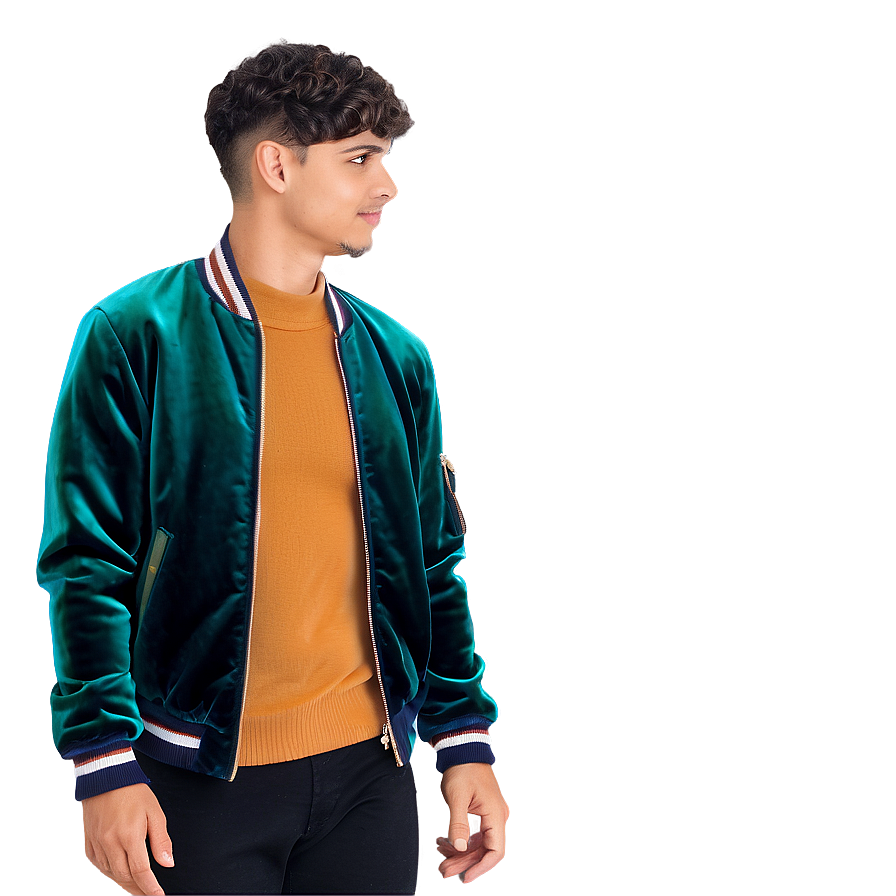 Velvet Bomber Jacket Elegant Png 06282024