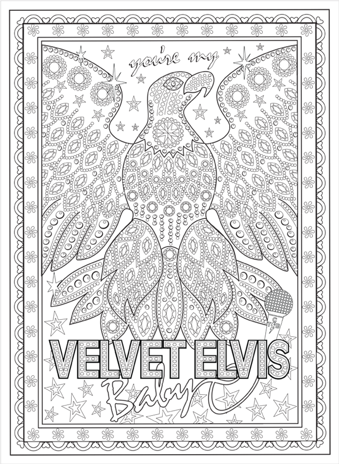 Velvet Elvis Coloring Page