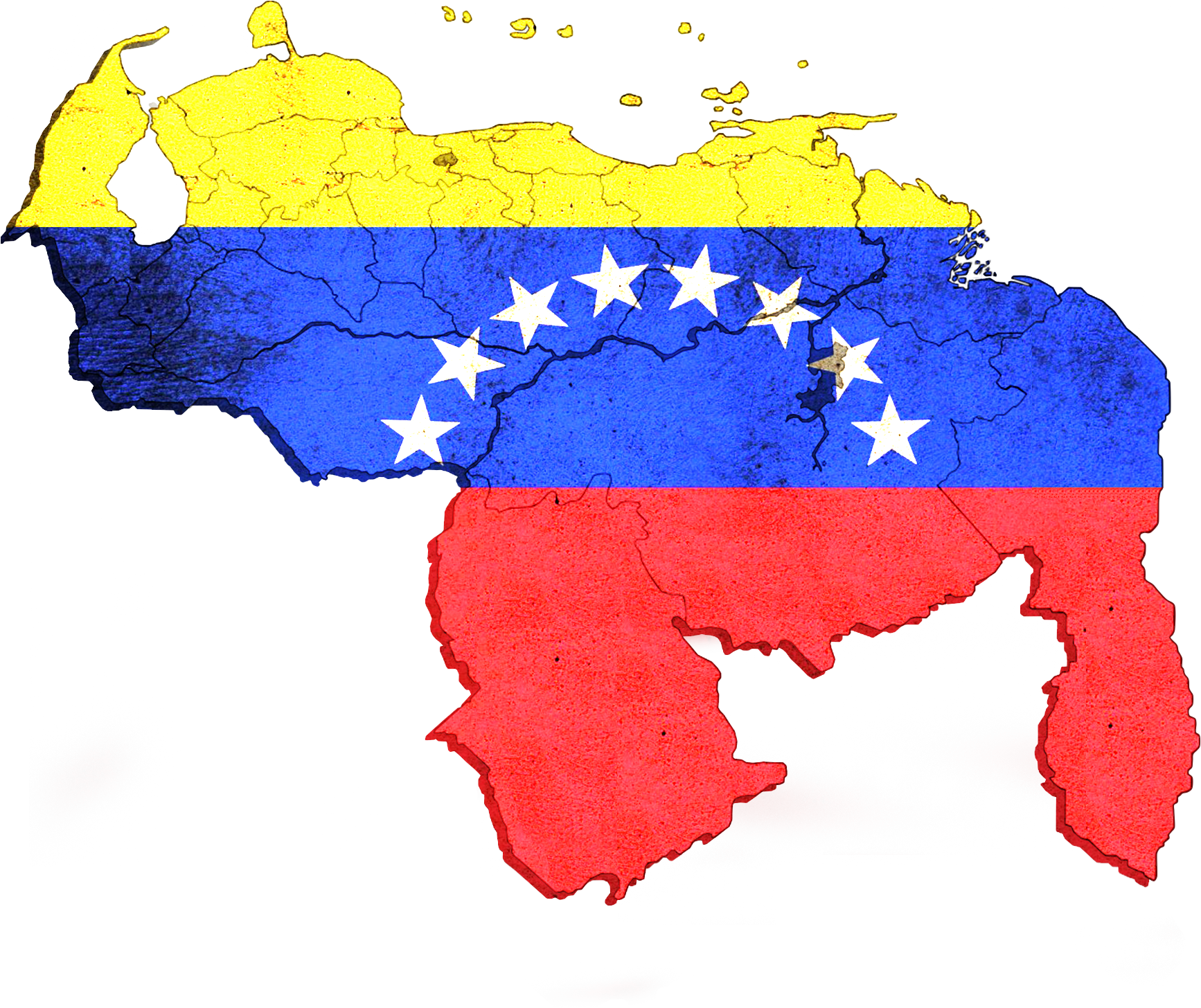 Venezuela Flag Map Artistic Representation