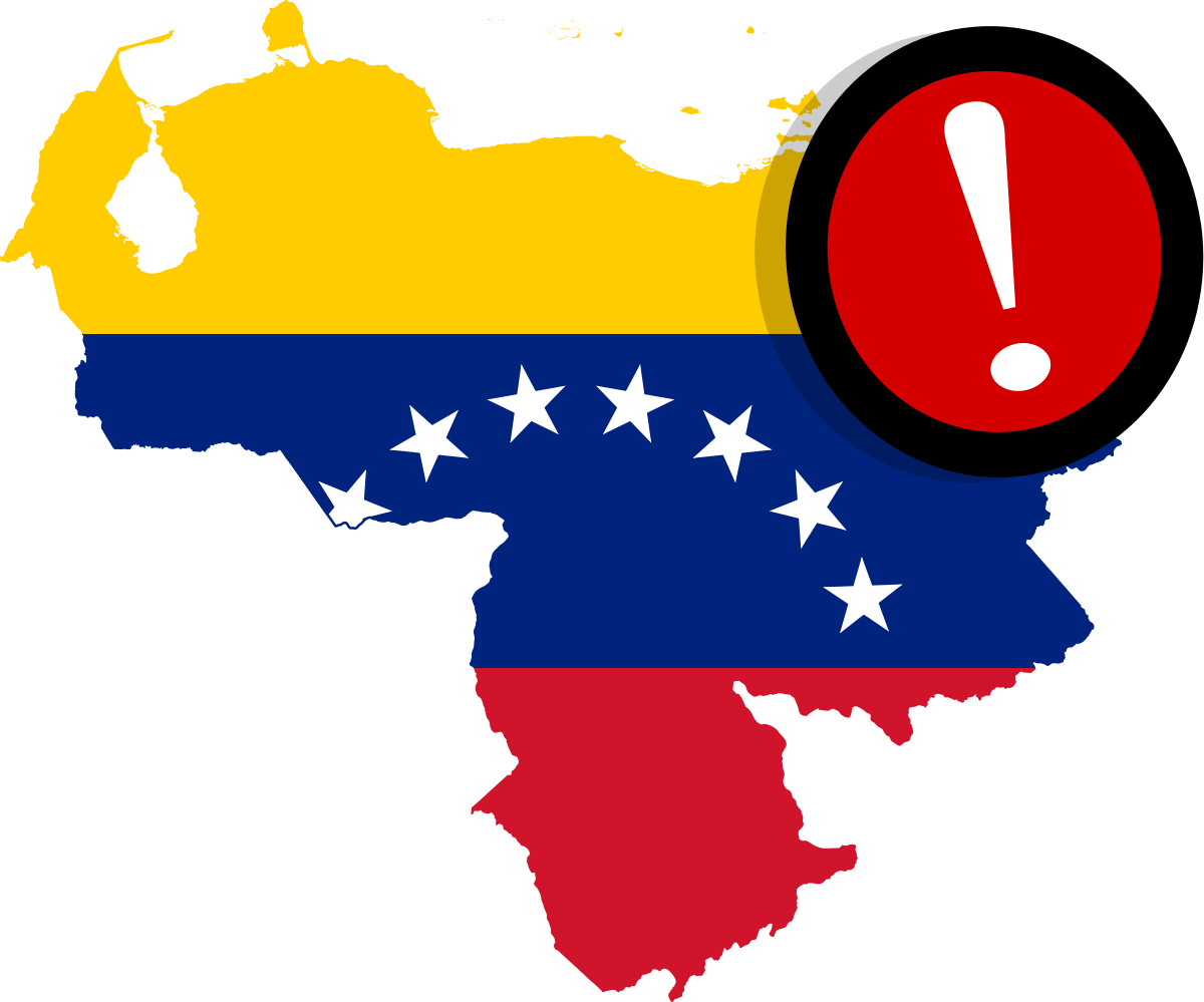 Venezuela Map Alert Exclamation