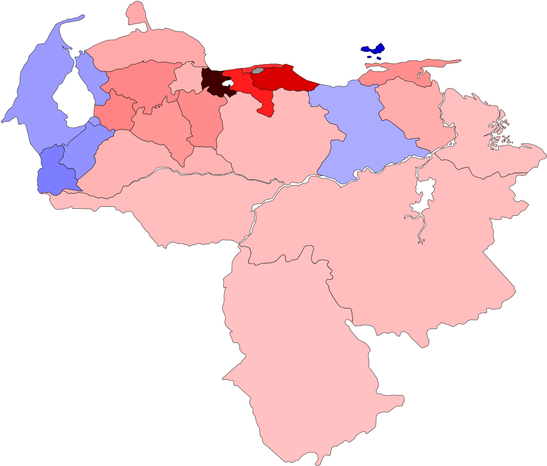 Venezuela Political Map Regions Color Coded