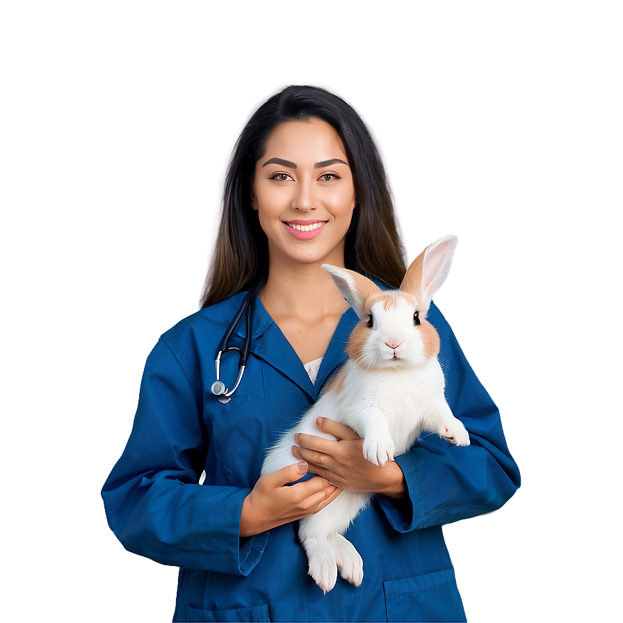 Veterinarian Holding Rabbit Png 06252024