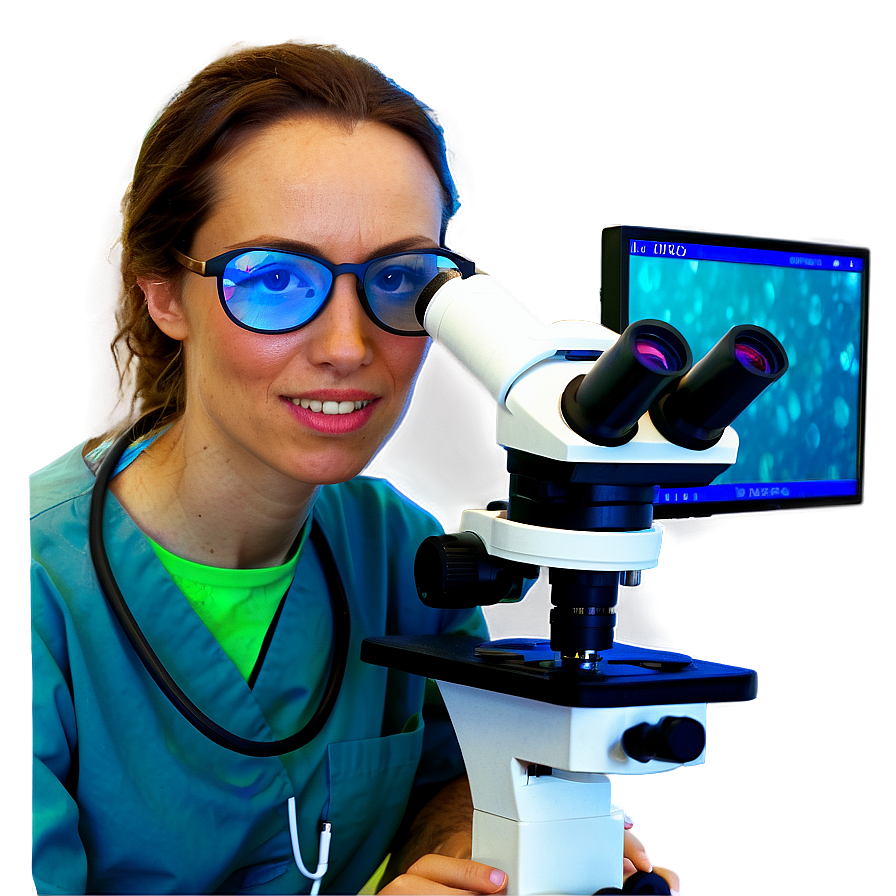 Veterinarian With Microscope Png Etk8