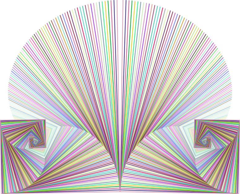 Vibrant Abstract Fan Patterns