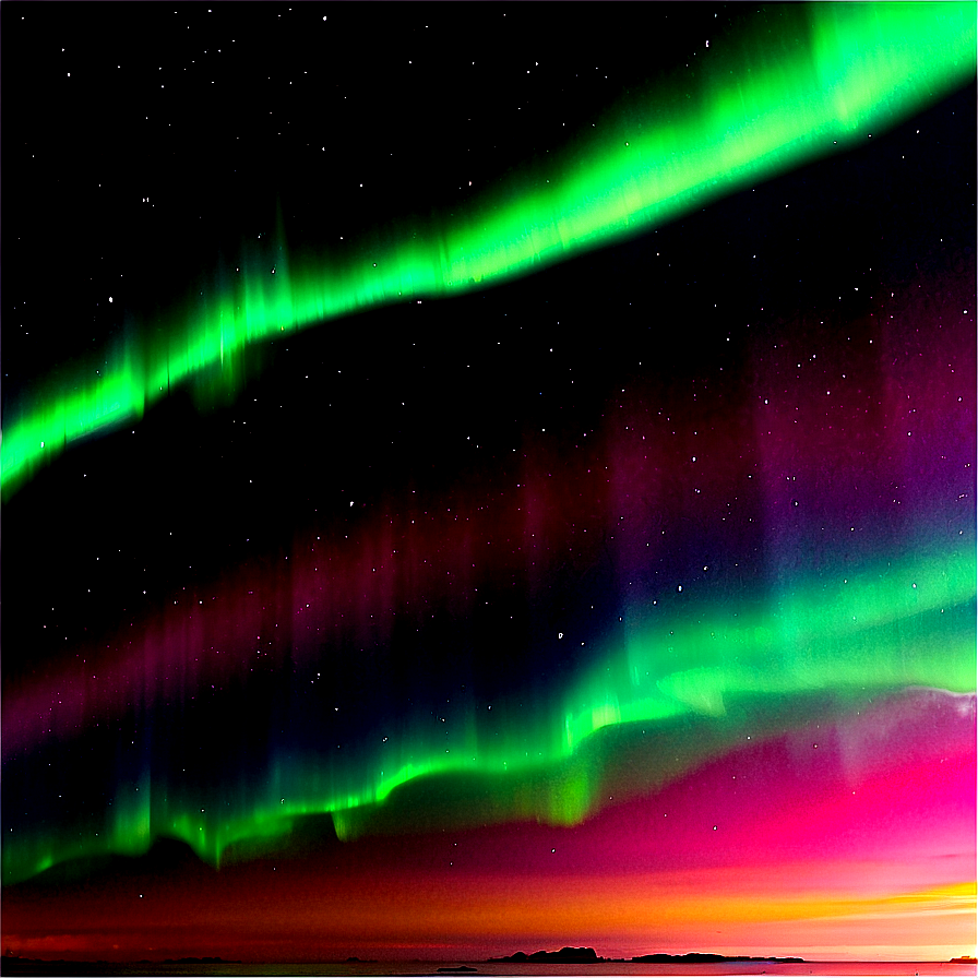 Vibrant Aurora Skyline Png Hth99