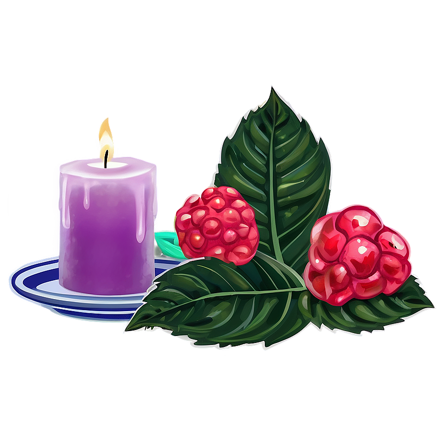 Vibrant Berry Candle Png 05242024