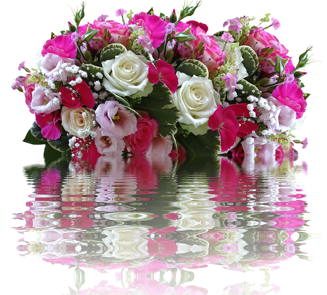 Vibrant Birthday Flower Bouquet Reflection