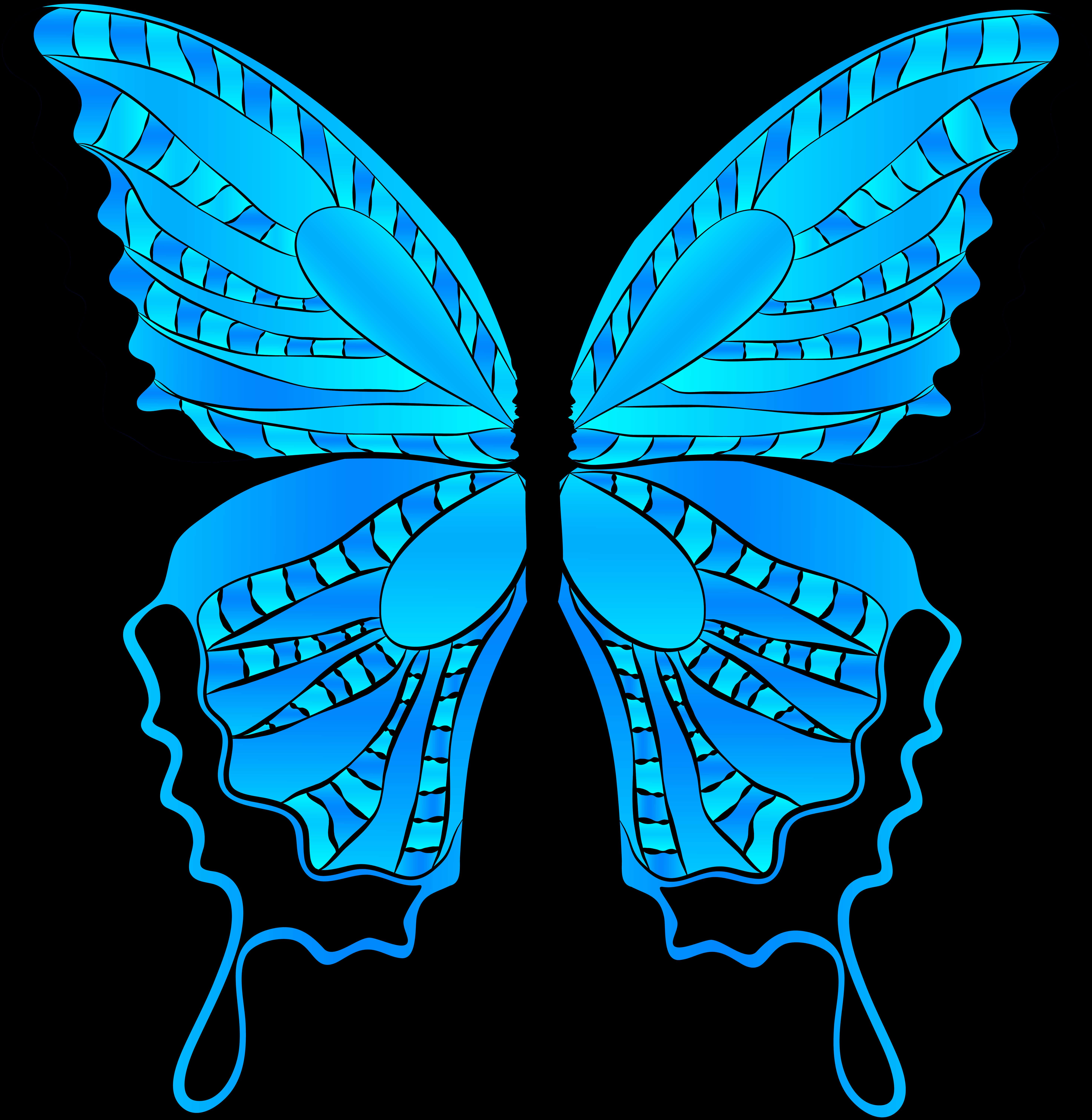 Vibrant Blue Butterfly Illustration