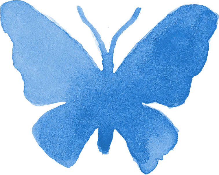 Vibrant Blue Butterfly Silhouette