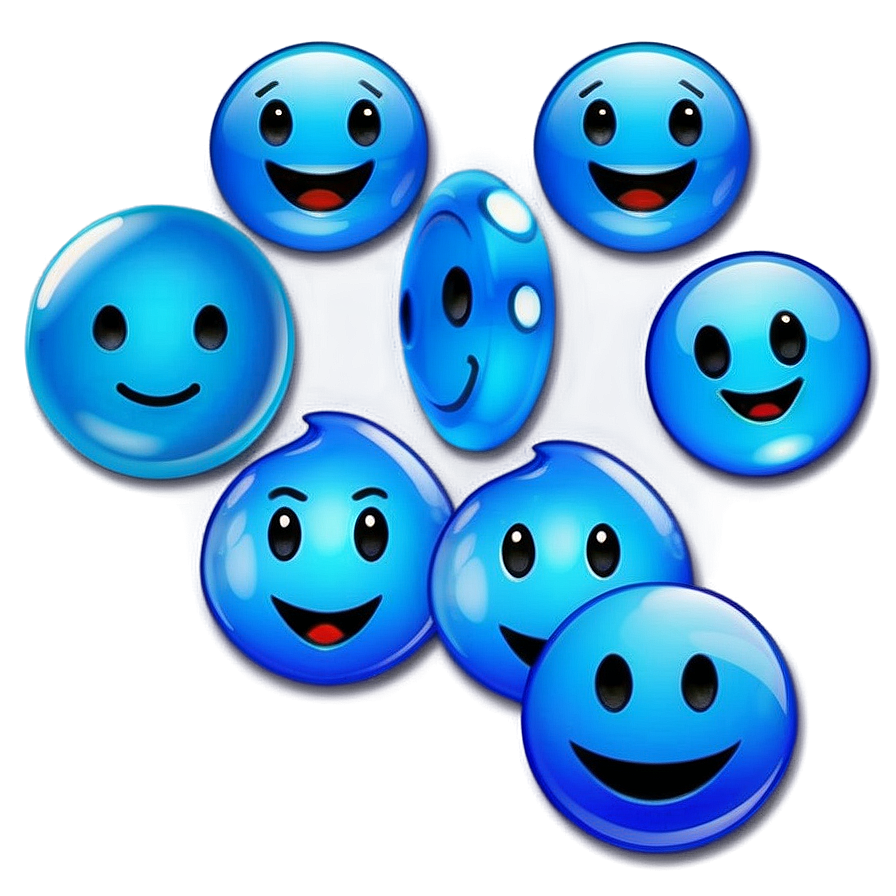 Vibrant Blue Emoji Png Set 06282024