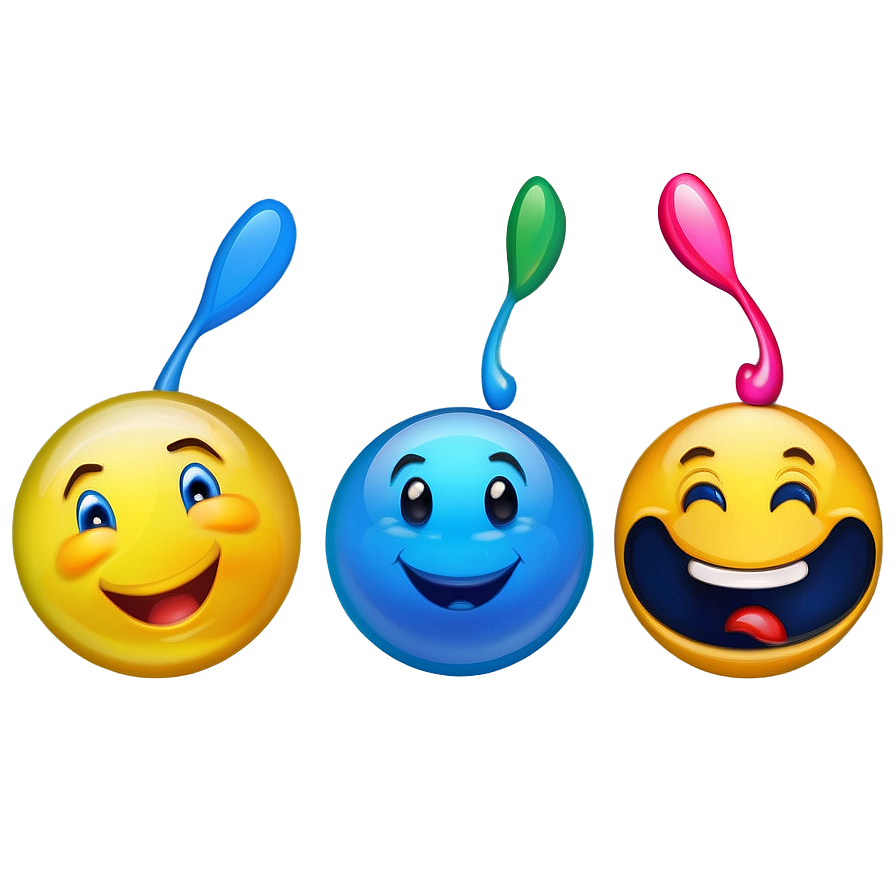 Vibrant Blue Emoji Png Set 52