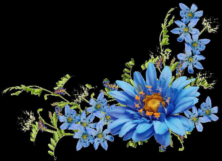 Vibrant_ Blue_ Flowers_ Border