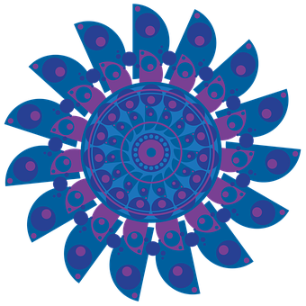 Vibrant Blue Mandala Art