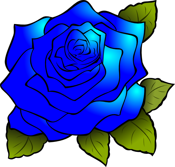 Vibrant Blue Rose Illustration