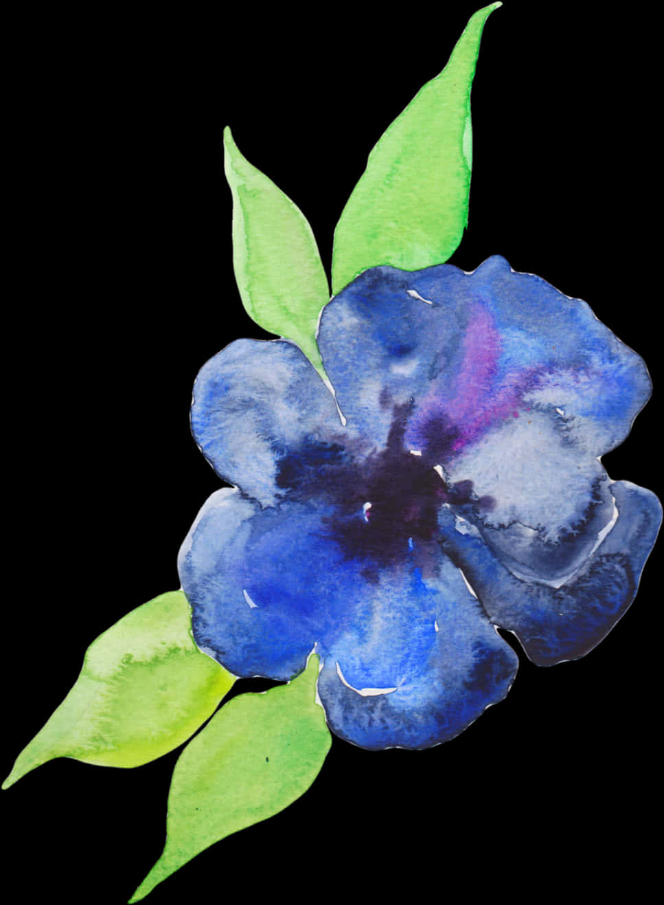 Vibrant Blue Watercolor Flower