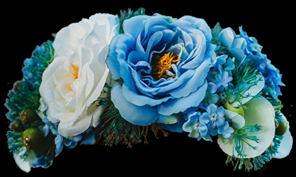 Vibrant Blueand White Floral Arrangement