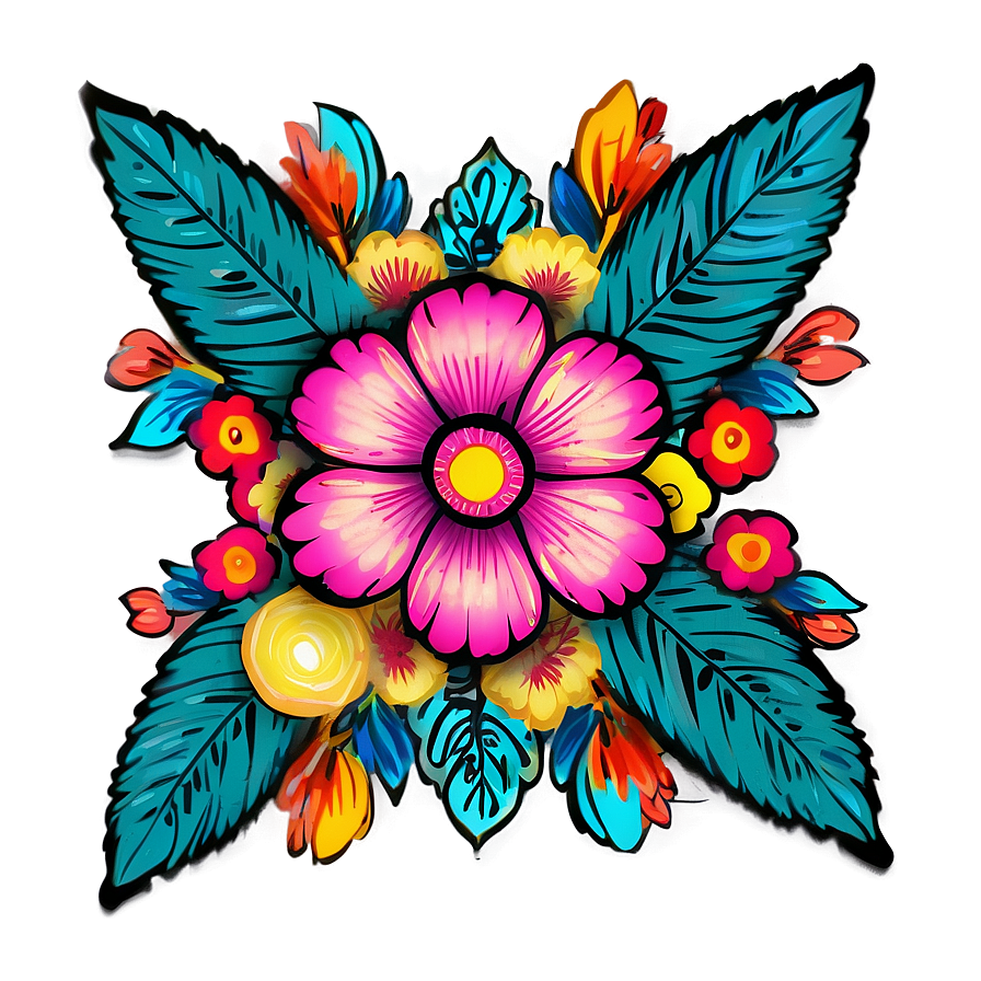 Vibrant Boho Flowers Png Iuc