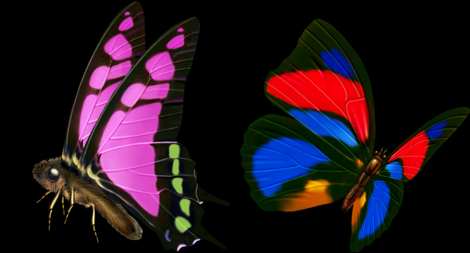 Vibrant Butterflies Transparent Background