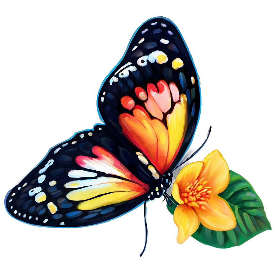 Vibrant Butterfly Art Png Bly54