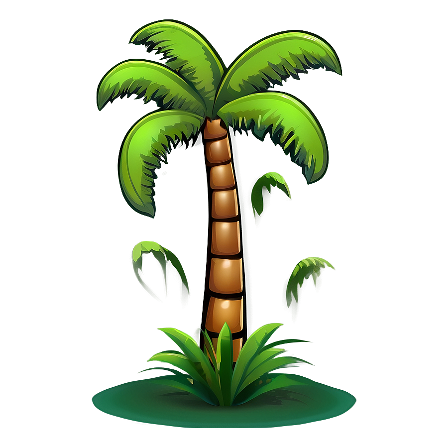 Vibrant Cartoon Palm Tree Design Png 43