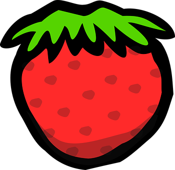 Vibrant Cartoon Strawberry