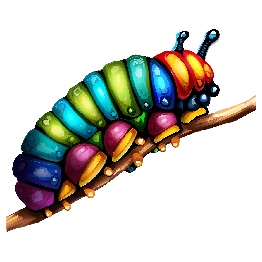 Vibrant Caterpillar Drawing Png 77