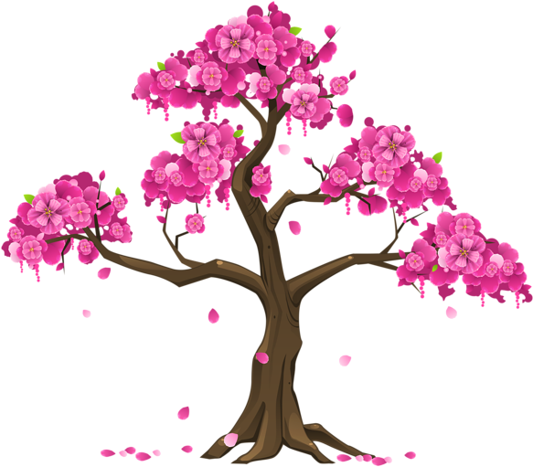 Vibrant_ Cherry_ Blossom_ Tree_ Illustration