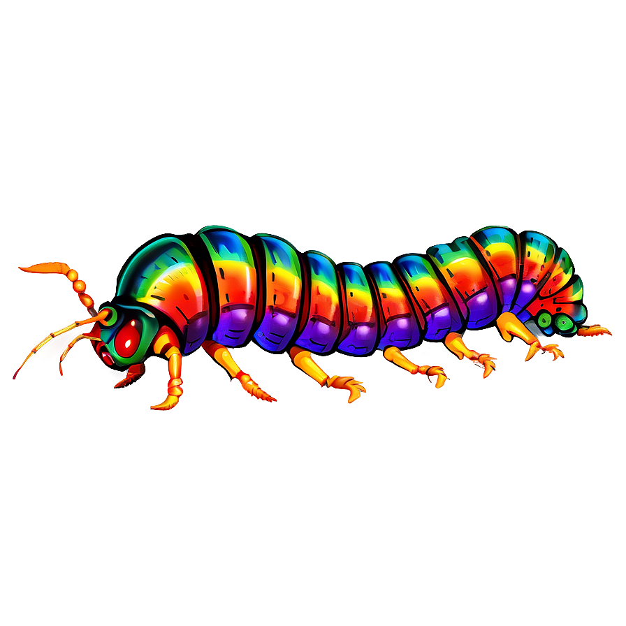 Vibrant Colored Centipede Png Wji