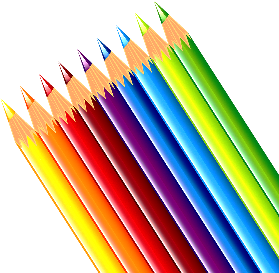 Vibrant Colored Pencils Array