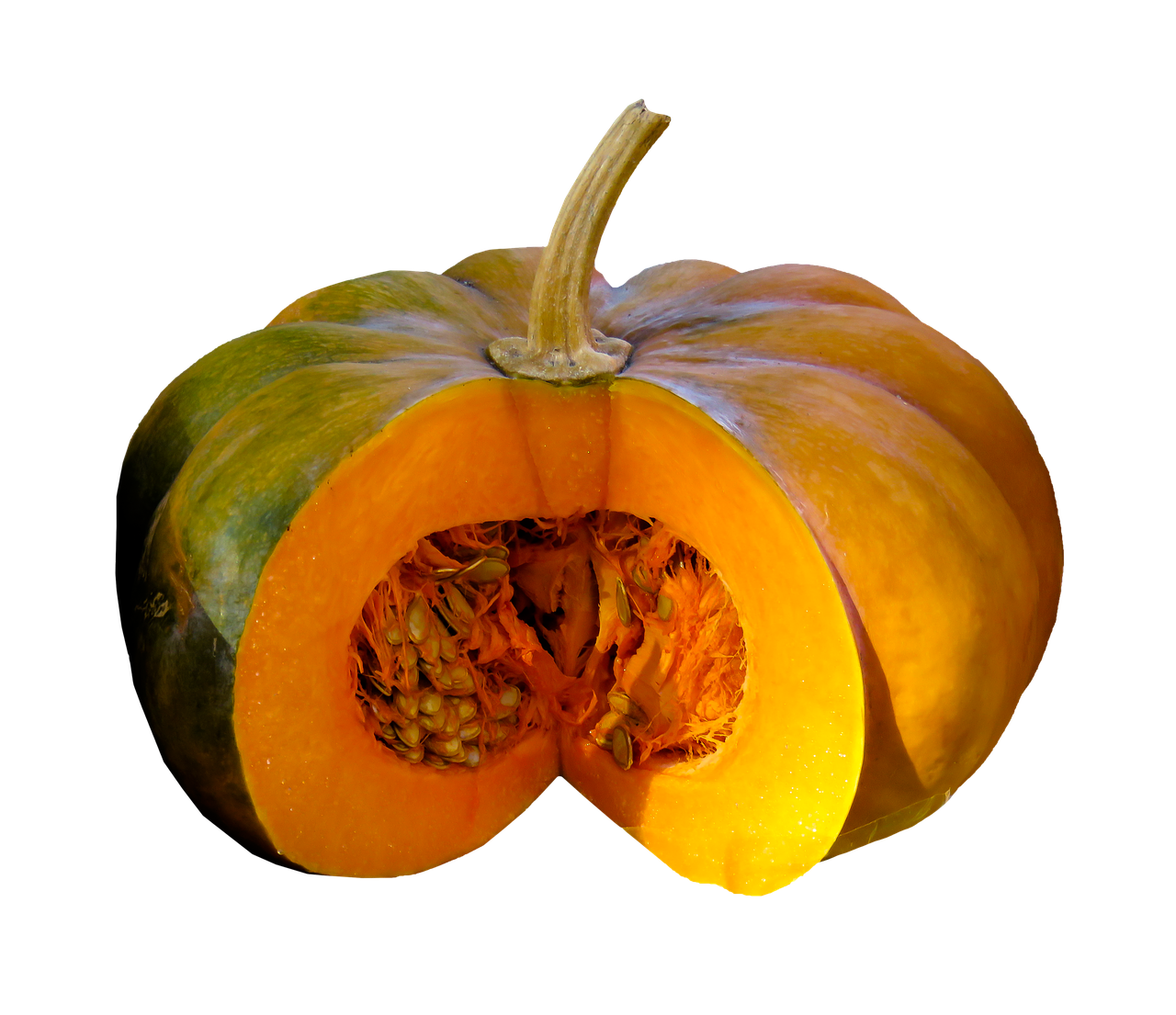 Vibrant Cut Open Pumpkin