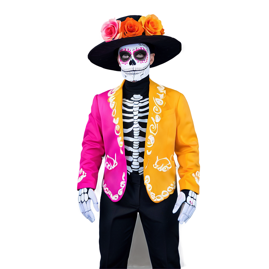 Vibrant Dia De Los Muertos Costumes Png 37