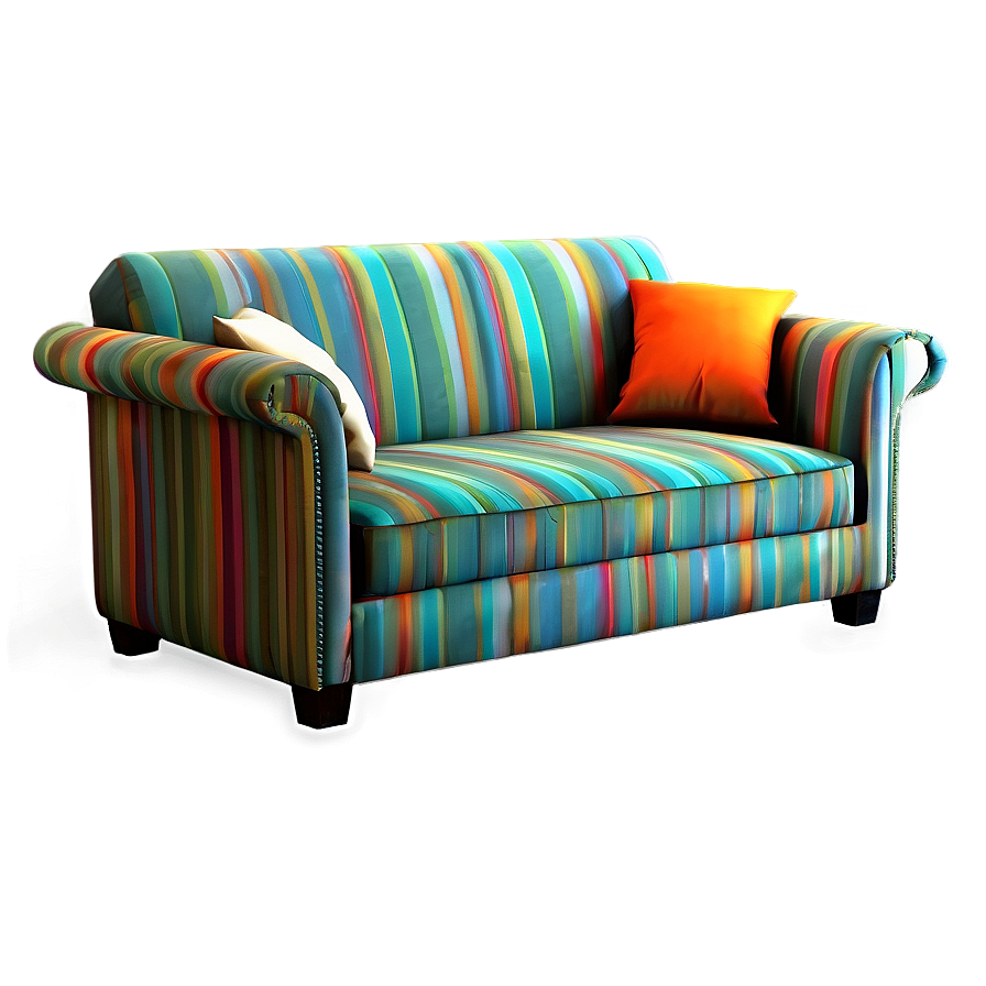 Vibrant Fabric Couch Png 12