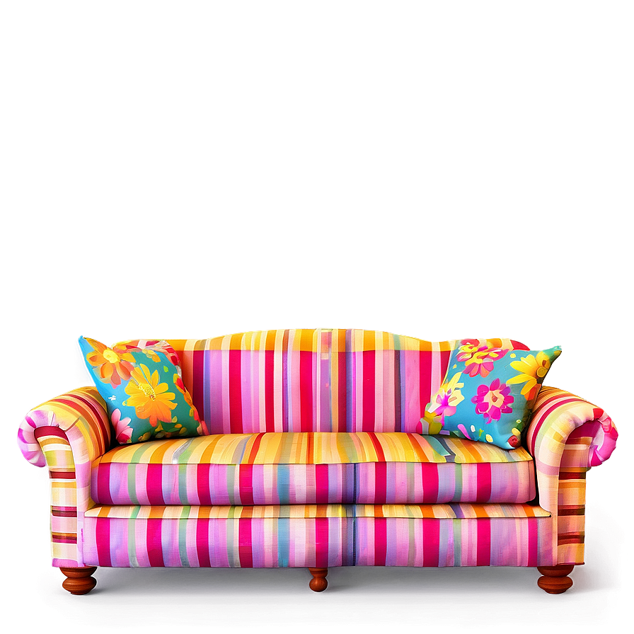 Vibrant Fabric Couch Png 81