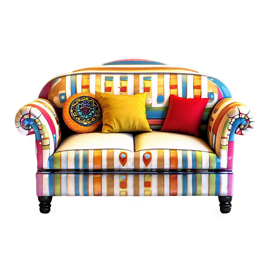 Vibrant Fabric Couch Png Kbh8