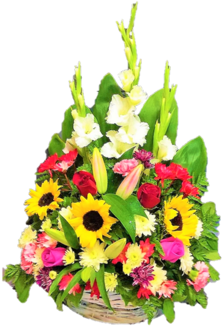 Vibrant Floral Arrangement Basket