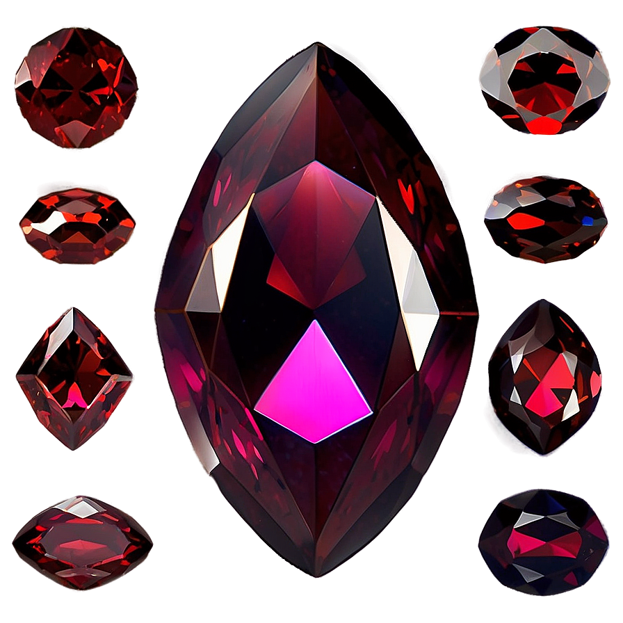 Vibrant Garnet Gem Png 06122024