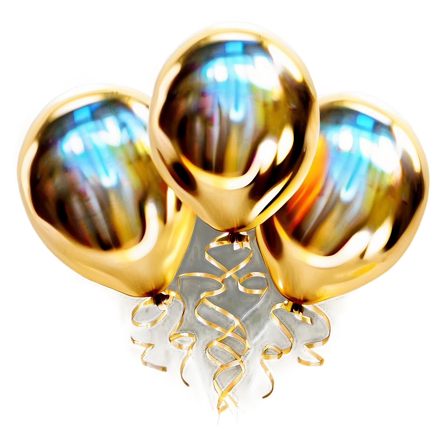 Vibrant Gold Balloons Png 33