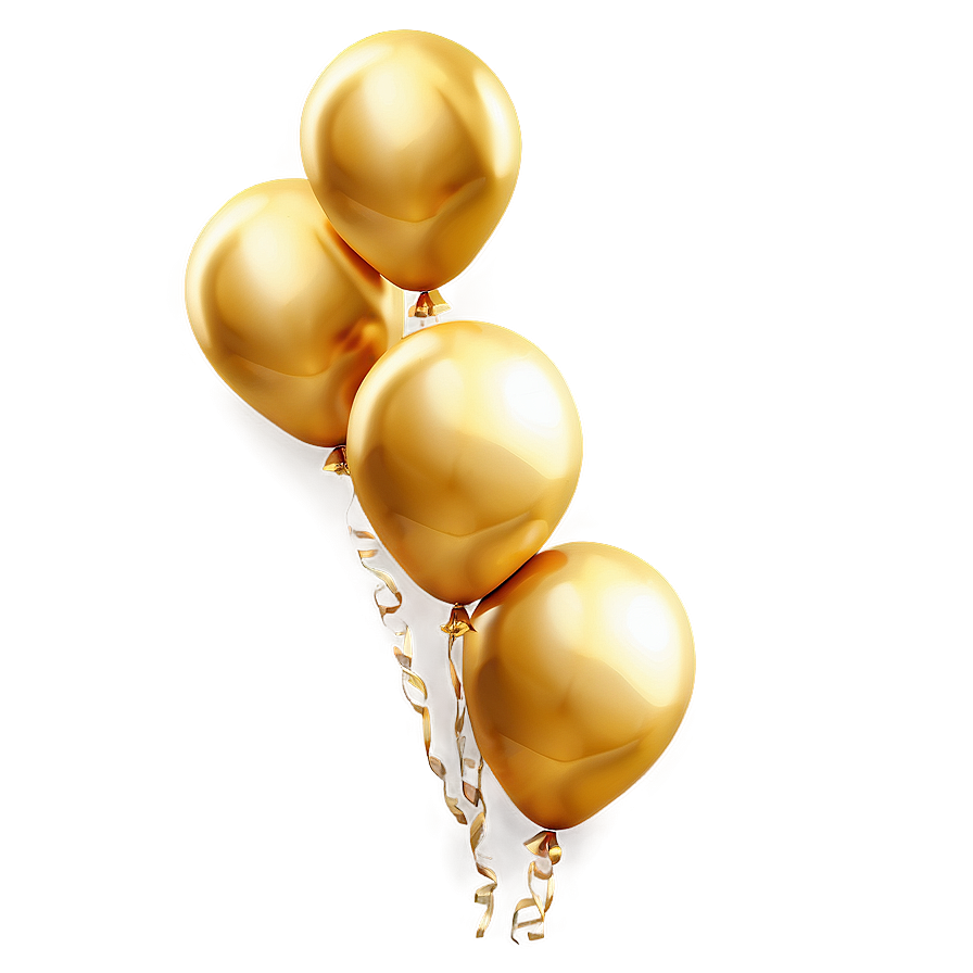 Vibrant Gold Balloons Png 69