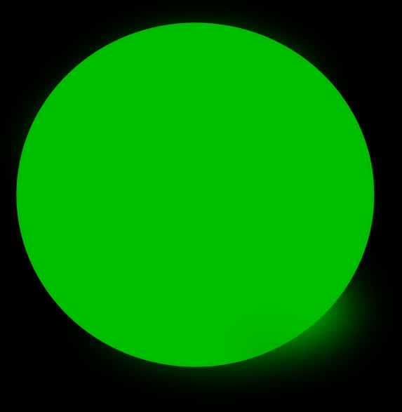 Vibrant Green Circleon Black Background