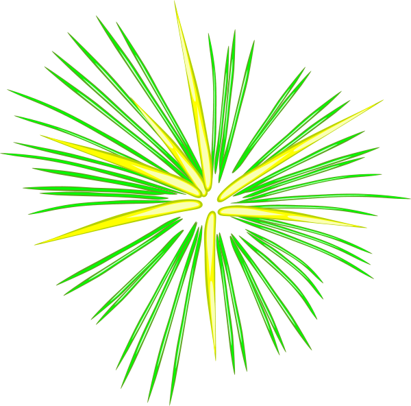 Vibrant Green Firework Explosion Clipart