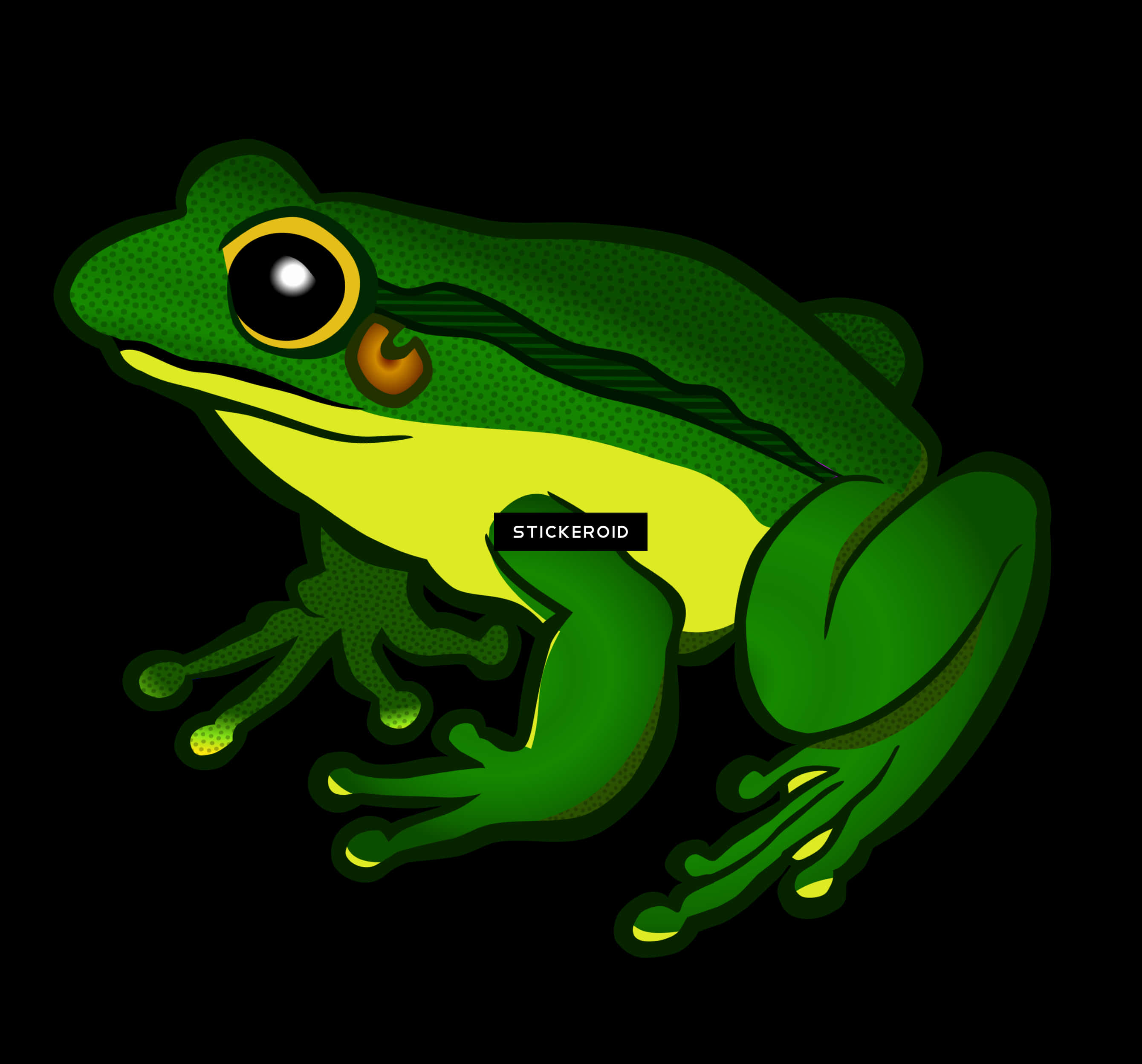 Vibrant Green Frog Illustration