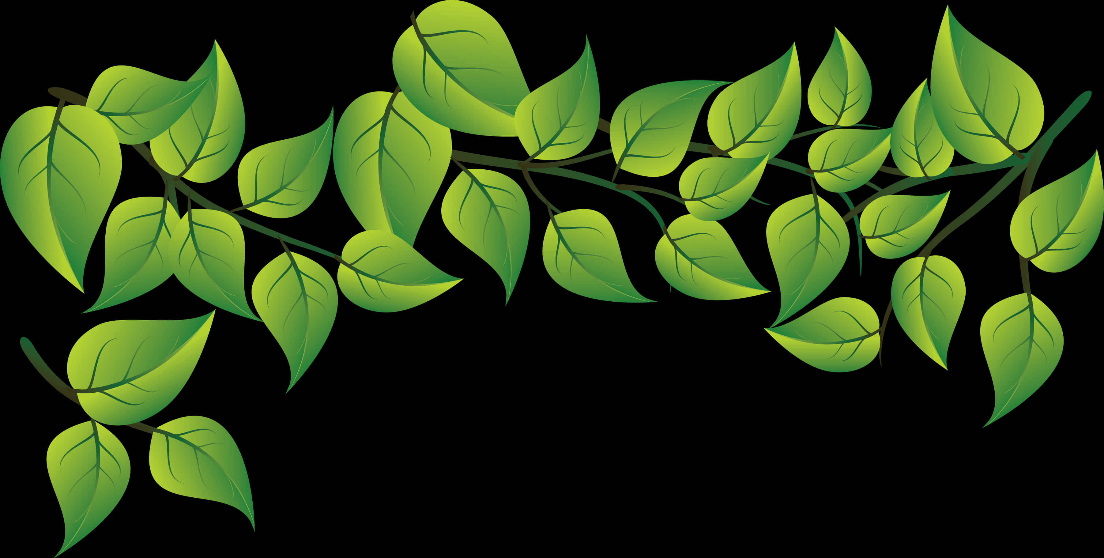 Vibrant Green Leaves Vector