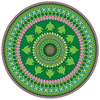 Vibrant Green Mandala Art