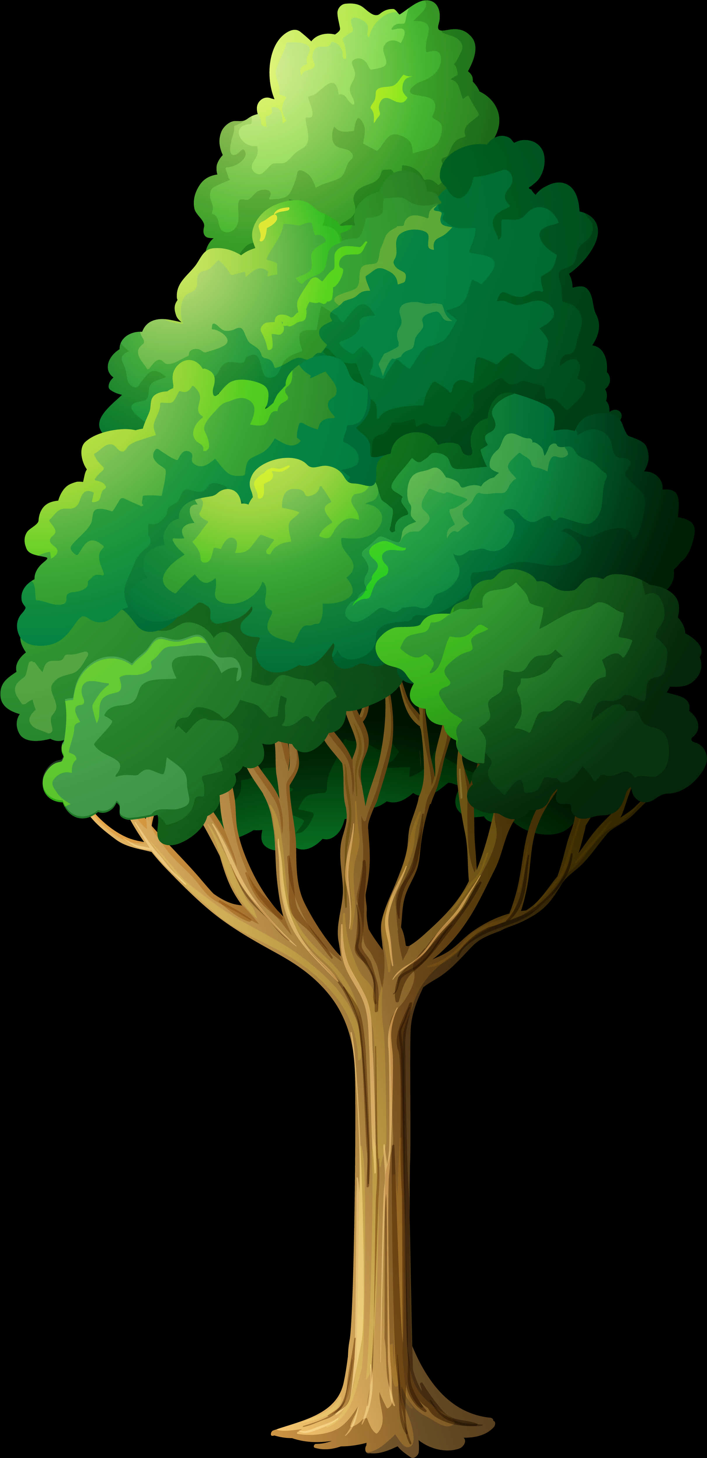 Vibrant Green Tree Illustration