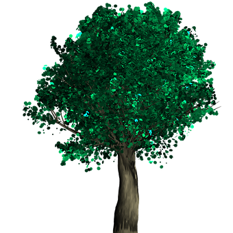 Vibrant Green Treeon Black Background