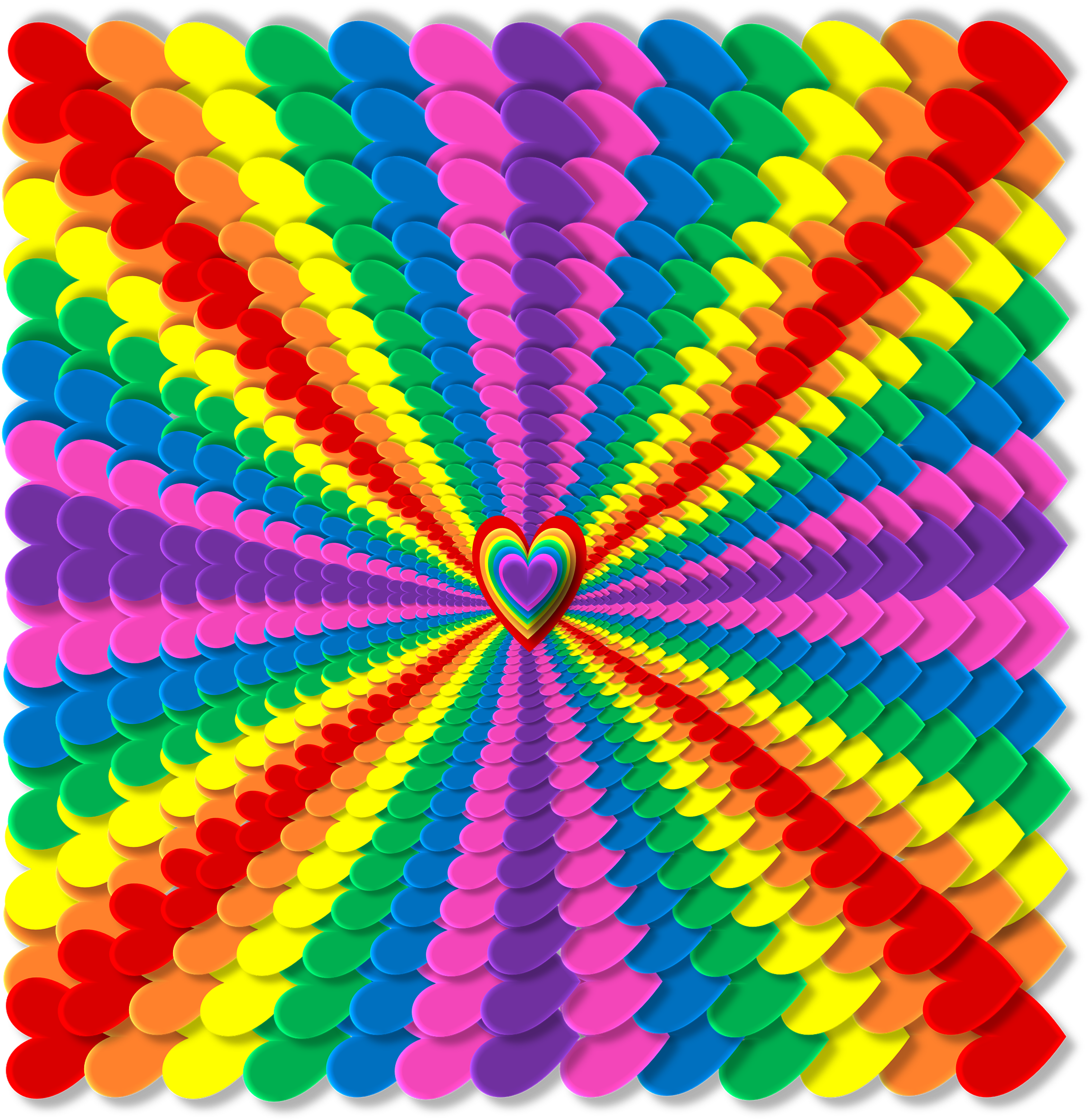 Vibrant Heart Rainbow Pattern