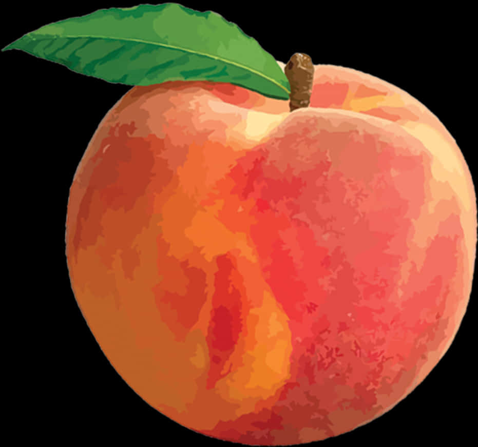 Vibrant Illustrated Peach